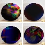 4'lü Renkli Geometrik Tasarımlı Modern Yuvarlak Yastık Kırlent Kılıf Seti Realhomes