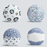 4'lü Nazar Boncuk Desenli Yuvarlak Yastık Kırlent Kılıf Seti Realhomes