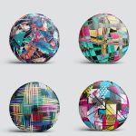 4'lü Geometrik Şekil Desenli Modern Yuvarlak Yastık Kırlent Kılıf Seti Realhomes