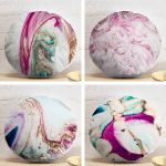 4'lü Mermet Desen Baskılı Modern Yuvarlak Yastık Kırlent Kılıf Seti Realhomes