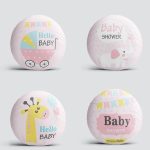 4'lü Hello Baby Modern Yuvarlak Yastık Kırlent Kılıf Seti Realhomes