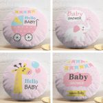 4'lü Hello Baby Modern Yuvarlak Yastık Kırlent Kılıf Seti Realhomes