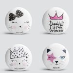 4'lü Realhomes Beyaz Zeminde Sevimli Kedicik Dekoratif Çocuk Yuvarlak Yastık Kırlent Kılıf Seti Realhomes