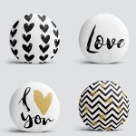 4'lü Realhomes I Love You Kombin Yuvarlak Yastık Kırlent Kılıf Seti Realhomes