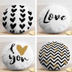 4'lü Realhomes I Love You Kombin Yuvarlak Yastık Kırlent Kılıf Seti Realhomes