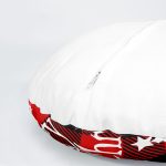 4'lü Realhomes Ekose Zeminli Yılbaşı Desenli Yuvarlak Yastık Kırlent Kılıf Seti Realhomes