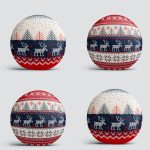 4'lü Realhomes Geyik Desenli Yılbaşı Temalı Dekoratif Yuvarlak Yastık Kırlent Kılıf Seti Realhomes