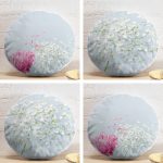 4'lü Papatya Tasarımlı Modern Yuvarlak Yastık Kırlent Kılıf Seti Realhomes