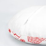 4'lü Realhomes Kırmızı Beyaz Yılbaşı Geyik ve Kar Taneleri Yuvarlak Yastık Kırlent Kılıf Seti Realhomes