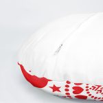 4'lü Realhomes Kırmızı Beyaz Yılbaşı Geyikleri Yuvarlak Yastık Kırlent Kılıf Seti Realhomes