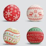 4'lü Realhomes Merry Christmas Temalı Konsept Yuvarlak Yastık Kırlent Kılıf Seti Realhomes