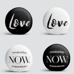 4'lü Realhomes Yesterday Now Tomorrow & Love Kombin Yuvarlak Yastık Kırlent Kılıf Seti Realhomes