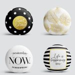 4'lü Realhomes Altın Varaklı Modern Konseptli Yuvarlak Yastık Kırlent Kılıf Seti Realhomes