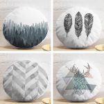 4'lü Realhomes Dijital Baskılı Dekoratif Yuvarlak Yastık Kırlent Kılıf Seti Realhomes