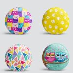 4'lü Realhomes Renkli Çocuk Desenli Dekoratif Modern Yuvarlak Yastık Kırlent Kılıf Seti Realhomes