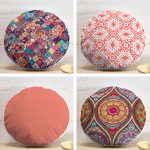 4'lü Realhomes Dijital Baskılı Dekoratif Yuvarlak Yastık Kırlent Kılıf Seti Realhomes