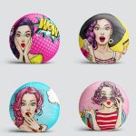 4'lü Realhomes Fashion Girl Konseptli Dekoratif Yuvarlak Yastık Kırlent Kılıf Seti Realhomes