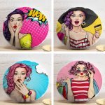 4'lü Realhomes Fashion Girl Konseptli Dekoratif Yuvarlak Yastık Kırlent Kılıf Seti Realhomes