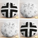 4'lü Realhomes Mermer Motifli Yuvarlak Yastık Kırlent Kılıf Seti Realhomes