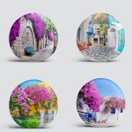 4'lü Renkli Sokak Yuvarlak Yastık Kırlent Kılıf Seti Realhomes