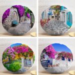 4'lü Renkli Sokak Yuvarlak Yastık Kırlent Kılıf Seti Realhomes