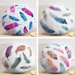 4'lü Dekoratif Tüyler Yuvarlak Yastık Kırlent Kılıf Seti Realhomes