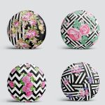 4'lü Geometrik Desenli Çiçek Temalı Yuvarlak Yastık Kırlent Kılıf Seti Realhomes