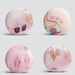 4'lü Pembe Zemin Dekoratif Yuvarlak Yastık Kırlent Kılıf Seti Realhomes