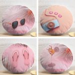 4'lü Pembe Zemin Dekoratif Yuvarlak Yastık Kırlent Kılıf Seti Realhomes