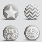 4'lü Gri Zemin Home Sweet Yuvarlak Yastık Kırlent Kılıf Seti Realhomes