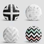 4'lü Geometrik Zemin Yuvarlak Yastık Kırlent Kılıf Seti Realhomes