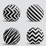 4'lü Siyah Beyaz Geometrik Yuvarlak Yastık Kırlent Kılıf Seti Realhomes