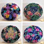 4'lü Rengarenk Çiçek Temalı Yuvarlak Yastık Kırlent Kılıf Seti Realhomes