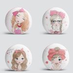 4'lü Fashion Girl Yuvarlak Yastık Kırlent Kılıf Seti Realhomes