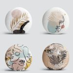 4'lü Realhomes Bohemian Motifler Özel Tasarımlı Yuvarlak Yastık Kırlent Kılıf Seti Realhomes