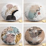 4'lü Realhomes Bohemian Motifler Özel Tasarımlı Yuvarlak Yastık Kırlent Kılıf Seti Realhomes