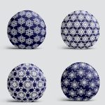 4'lü Renkli Zemin Üzerinde Kartanesi Desenli Modern Yuvarlak Yastık Kırlent Kılıf Seti Realhomes