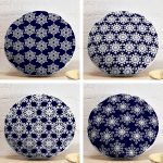 4'lü Renkli Zemin Üzerinde Kartanesi Desenli Modern Yuvarlak Yastık Kırlent Kılıf Seti Realhomes