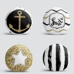 4'lü Beyaz Zemin Üzerinde Gold Detaylı  Modern Yuvarlak Yastık Kırlent Kılıf Seti Realhomes