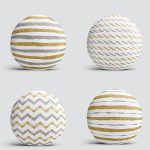 4'lü Beyaz Zemin Üzerinde Gold Detaylı Geometrik Desenli Modern Yuvarlak Yastık Kırlent Kılıf Seti Realhomes