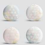 4'lü Renkli Zemin Üzerinde Geometrik Çizimli Modern Yuvarlak Yastık Kırlent Kılıf Seti Realhomes