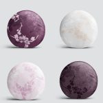 4'lü Renkli Zemin Üzerinde Yaprak Desenli Modern Yuvarlak Yastık Kırlent Kılıf Seti Realhomes