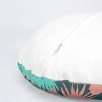 4'lü Renkli Zemin Üzerinde Yaprak Desenli Modern Yuvarlak Yastık Kırlent Kılıf Seti Realhomes