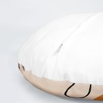 4'lü Renkli Zemin Üzerinde Onedraw Çizimli Yaprak Desenli Modern Yuvarlak Yastık Kırlent Kılıf Seti Realhomes