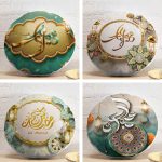 4'lü Dini Motif Tasarımlı Dijital Baskılı Yuvarlak Yastık Kırlent Kılıf Seti Realhomes