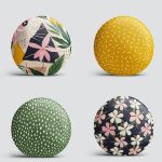 4'lü Renkli Zemin Üzerinde Yaprak Desenli Modern Yuvarlak Yastık Kırlent Kılıf Seti Realhomes