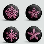 4'lü Siyah Zemin Üzerinde Renkli Kartanesi Desenli Modern Yuvarlak Yastık Kırlent Kılıf Seti Realhomes