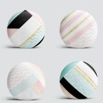 4'lü Beyaz Zemin Üzerinde Gold Detaylı Geometrik Desenli Modern Yuvarlak Yastık Kırlent Kılıf Seti Realhomes