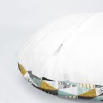 4'lü Beyaz Zemin Üzerinde Geometrik Desenli Modern Yuvarlak Yastık Kırlent Kılıf Seti Realhomes