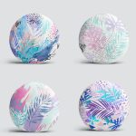 4'lü Renkli Yaprak Tropik Yaprak Özel Tasarım Dijital Baskılı Yuvarlak Yastık Kırlent Kılıf Seti Realhomes